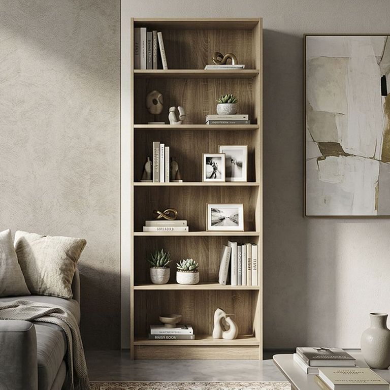 Estante MDF 6 Nivel(es) 80x202x28 cm Roble