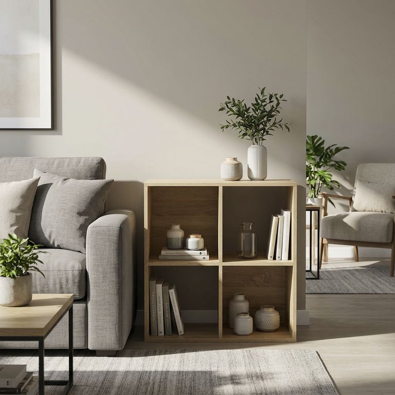 Estante Madera 4 Nivel(es) 59x59x29 cm Roble