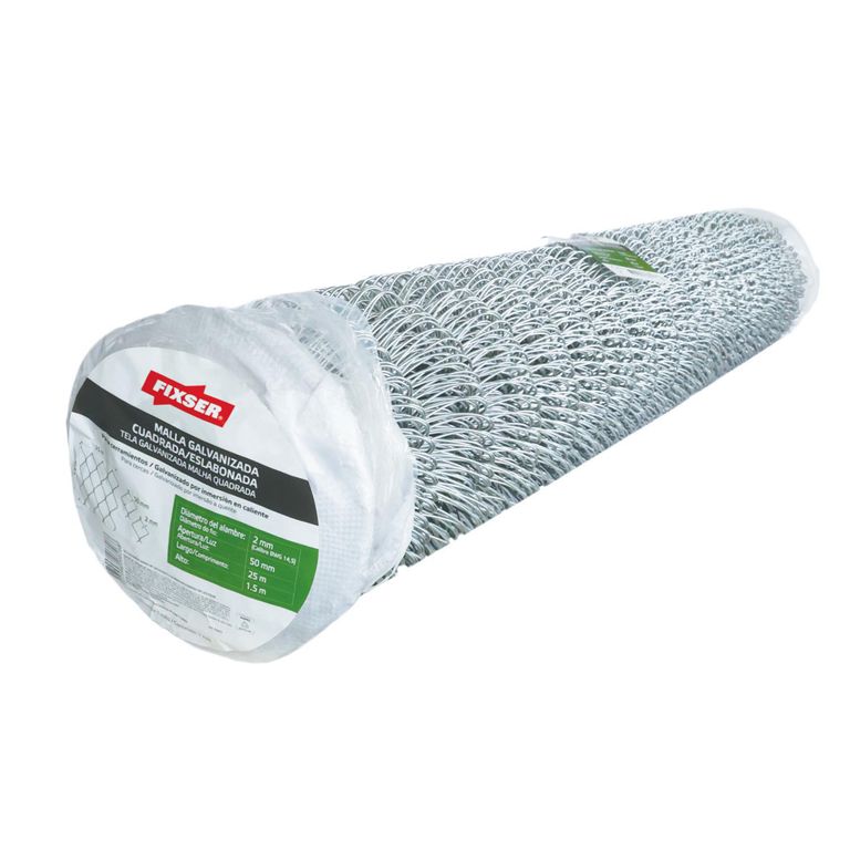 Malla Galvanizada 2mm 1,5x25m