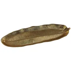 DEAR SANTA - Bandeja Hoja Dorada 40x13x3 cm