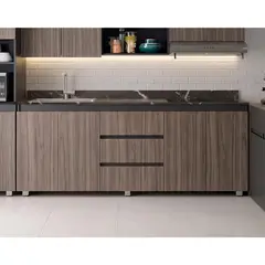 JUST HOME COLLECTION - Mueble de cocina base con cubierta 180 cm Vimo Avellana