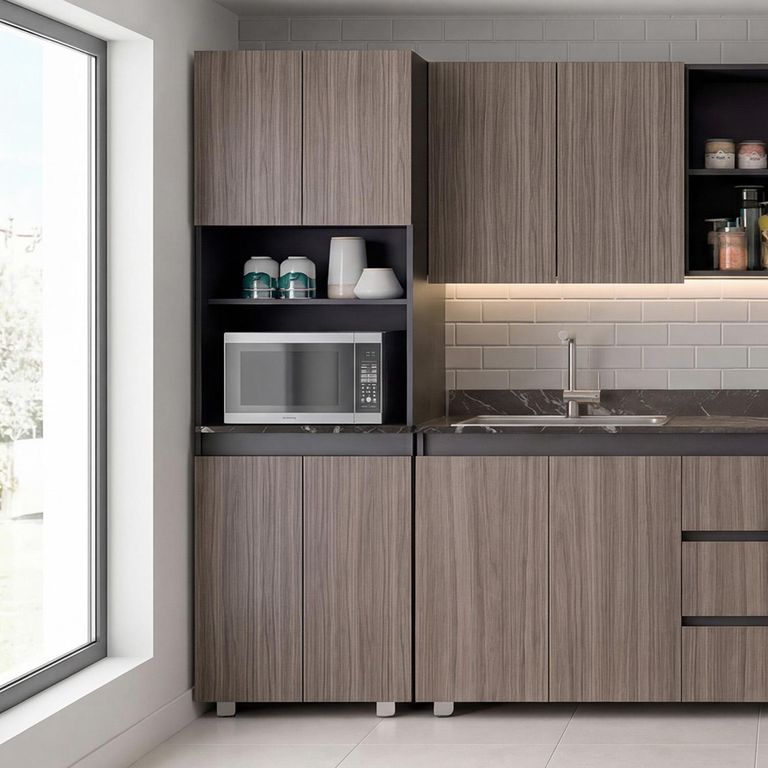 Mueble de cocina torre microondas 60 cm Vimo Avellana