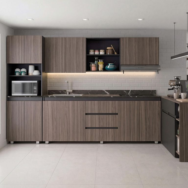 Mueble de cocina mural 180 cm Vimo Avellana