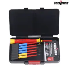 UBERMANN - Set 8 destornilladores aislados de precisión con puntas S2