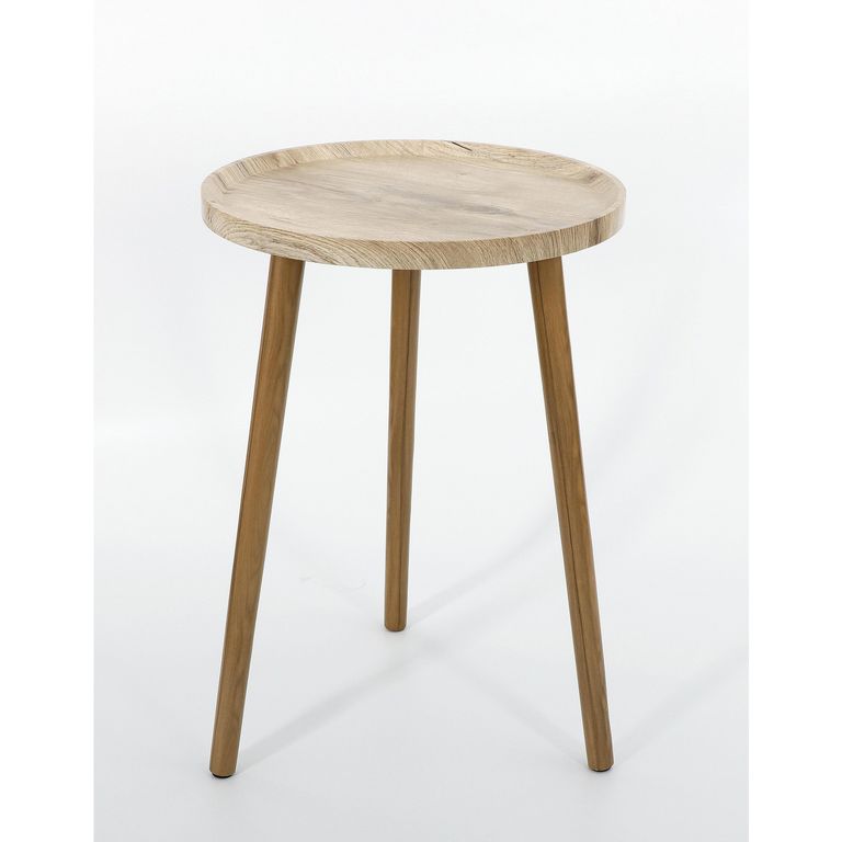 Mesa Lateral Redonda Natural 40x40x58 cm