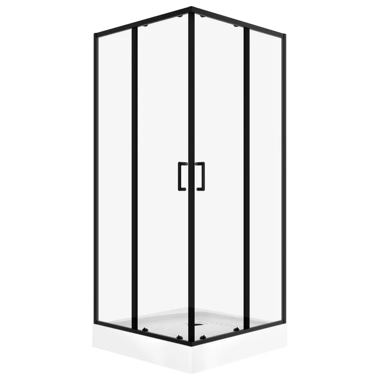 Cabina Recta 80x80x200 cm Negro