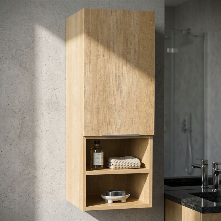 Mueble de Baño Botiquín MDF 3 Nivel(es) 30x80x30 cm Roble