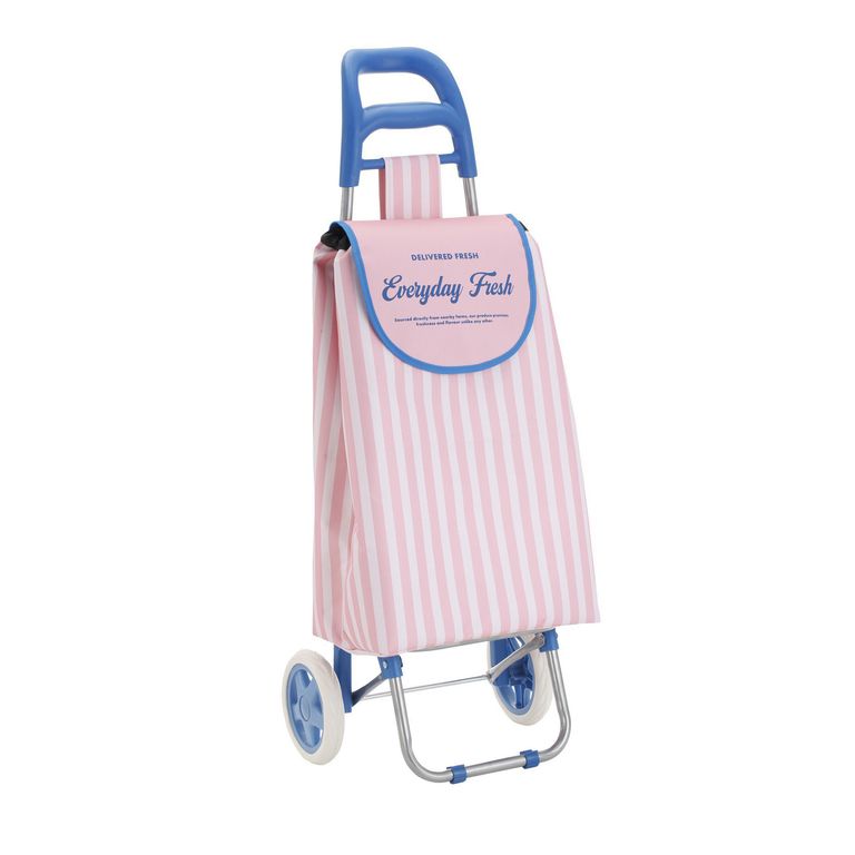 Carro compra rayas rosado
