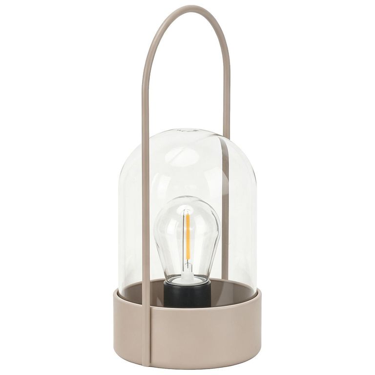 Farol led look vintage gris 23cm Gris 23.6x9.5 cm