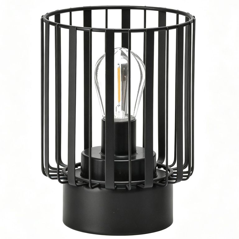 Farol led look metal negro 17cm Negro 13x13 cm