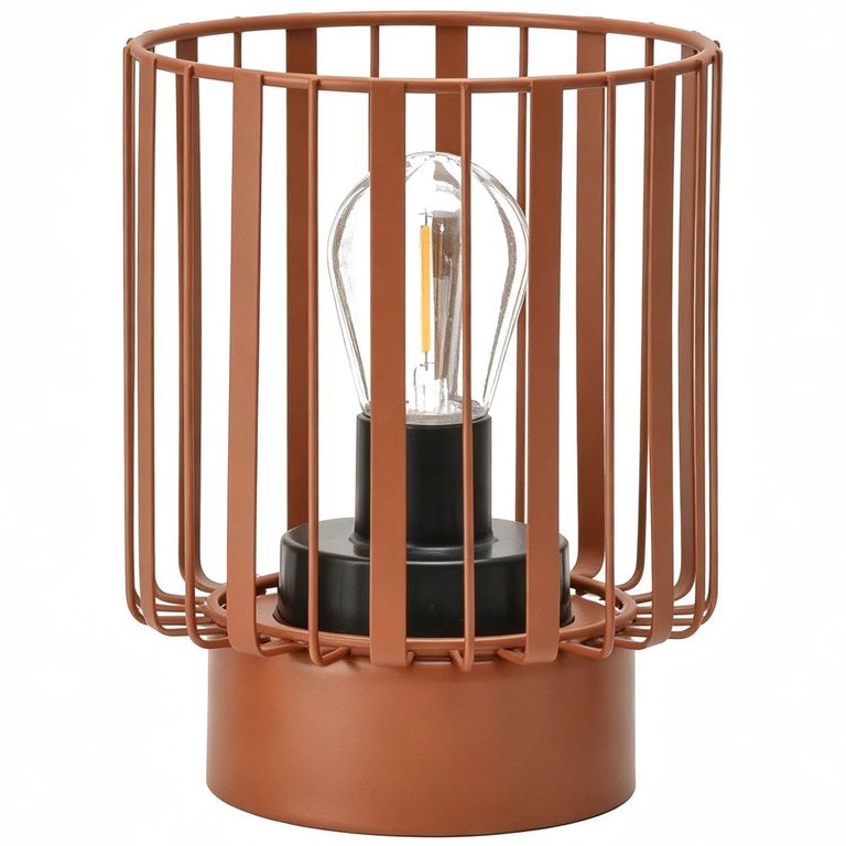 Farol led look metal café 17cm Café 13x13 cm