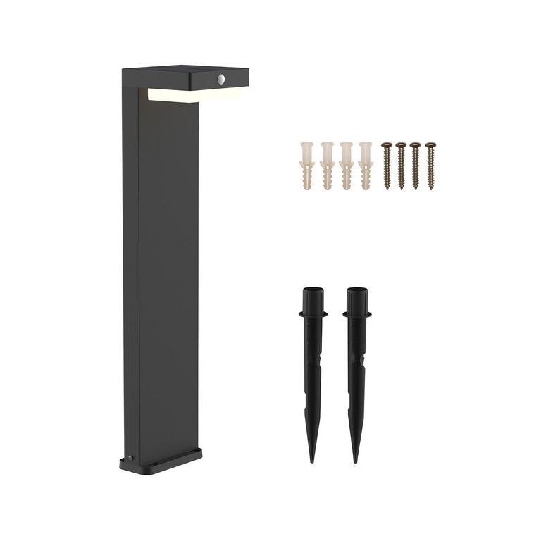 Lampara pie Solar recargable Pir negro