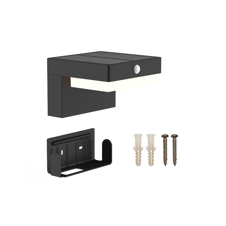 Aplique Solar recargable Pir negro