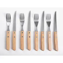 MR BEEF - Set 4 Cuchillos + 4 Tenedores parrilleros