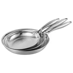 JUST HOME COLLECTION - Set 3 Sartenes 28/24/20 cm Acero inoxidable Plateado