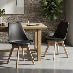 JUST HOME COLLECTION - Set 2 Sillas Copper Negro 77x42x50 cm