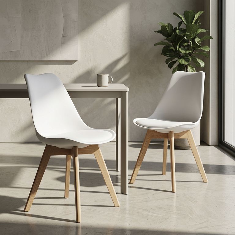 Set 2 Sillas Copper Blanco 77x42x50 cm