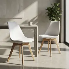 JUST HOME COLLECTION - Set 2 Sillas Copper Blanco 77x42x50 cm