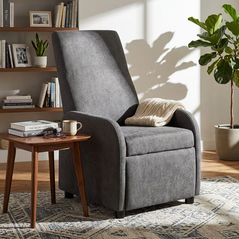 Sillón Bergere Reclinable Beilty Gris 64x78x102 cm