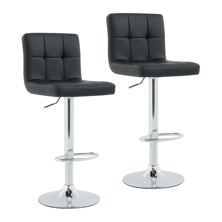 Set 2 Sillas Bar Hemah Negro 114x40x37 cm