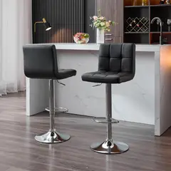 JUST HOME COLLECTION - Set 2 Sillas Bar Hemah Negro 114x40x37 cm