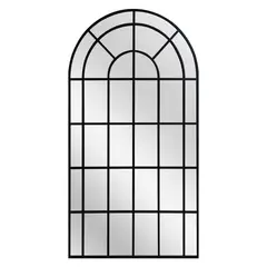 JUST HOME COLLECTION - Espejo Decorativo Forma Semicírculo 98x180 cm Negro Arco