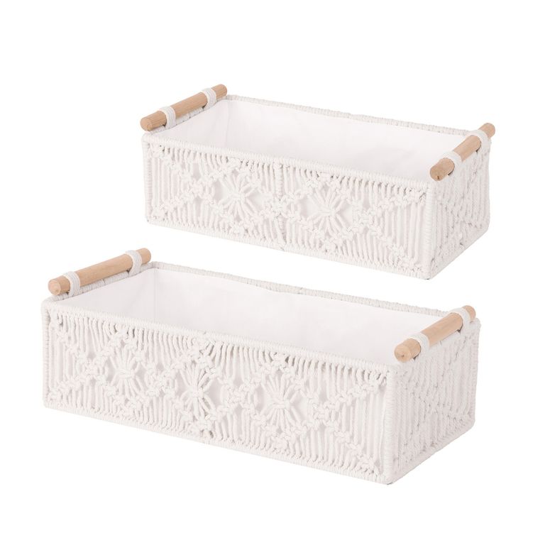 Set 2 cajas 34x10x17 cm Blanco