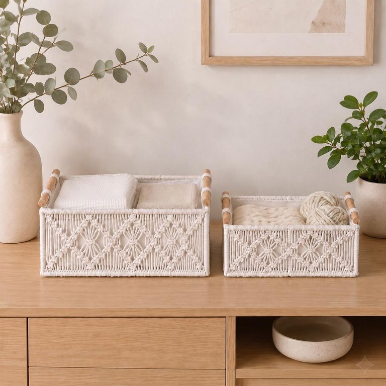 Set 2 cajas 34x10x17 cm Blanco