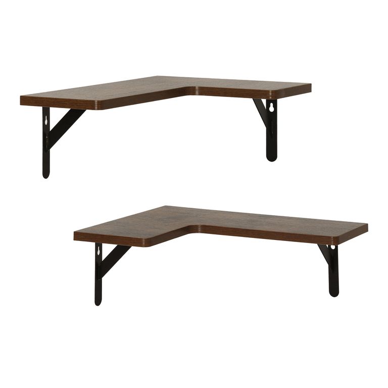Set 2 repisas MDF 42x1.5x29 cm Café