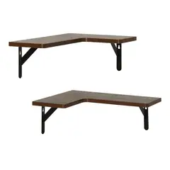 JUST HOME COLLECTION - Set 2 repisas MDF 42x1.5x29 cm Café