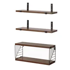 JUST HOME COLLECTION - Set 3 repisas MDF Café