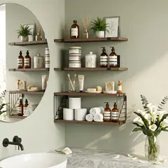 JUST HOME COLLECTION - Set 3 repisas MDF Café