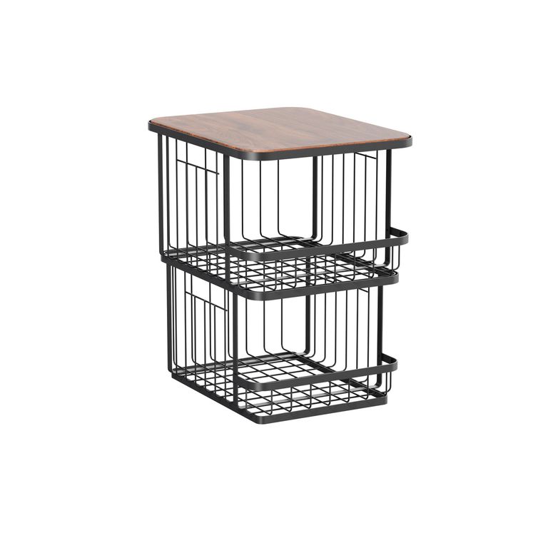 Canasto Apilable 2 Niveles con Tapa Metal
