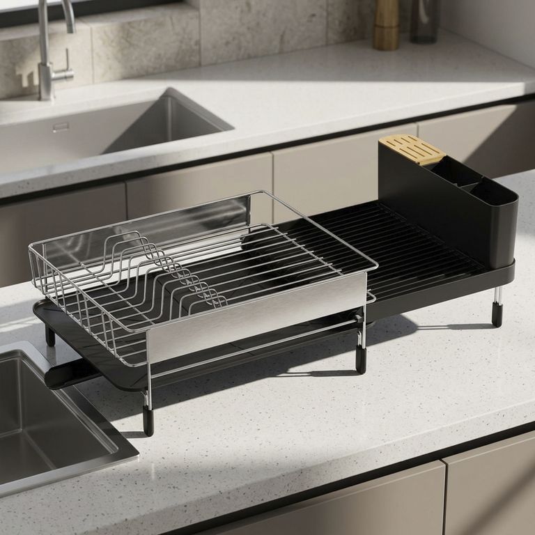 Secaplato Extensible Acero Inoxidable Negro