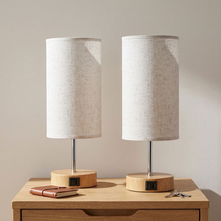 Set 2 Lámparas de Mesa Lindra 1L E27