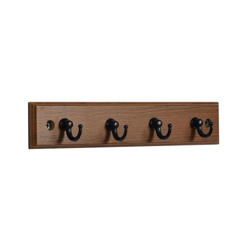 Percha 4 Ganchos Zinc Negro/Café