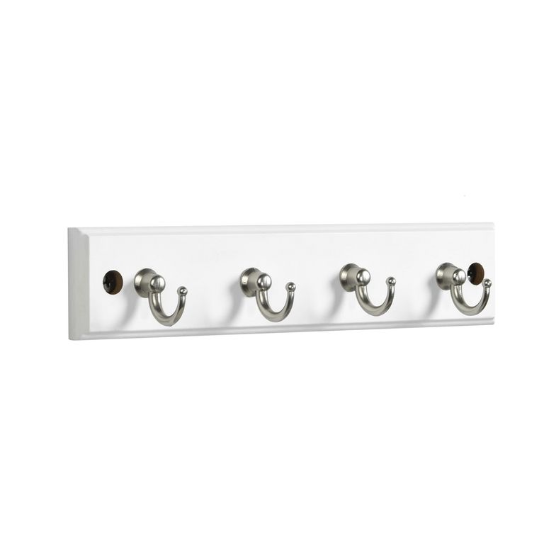 Percha 4 Ganchos Zinc Blanco