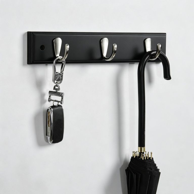 Percha 3 Ganchos Zinc Negro