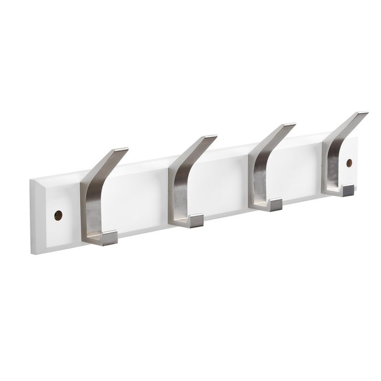 Percha 4 Ganchos Aluminio Blanco