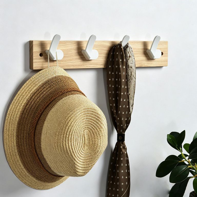Perchero 4 Ganchos Zinc Blanco