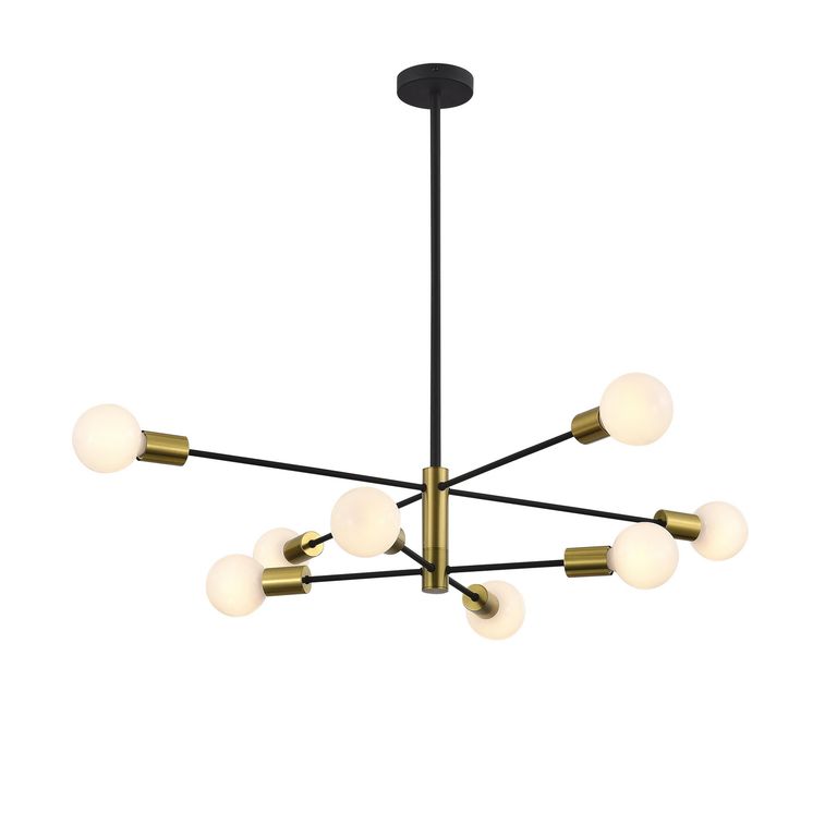 Lampara colgar Reims 8l negro/dorado