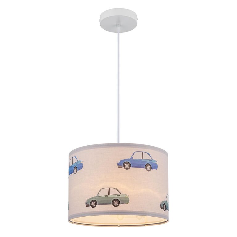 Lampara colgar infantil Cars 1l E27 blanco