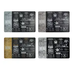 JUST HOME COLLECTION - Individual Esquinada 43.5x28.5 cm Menú Negro
