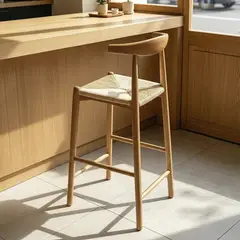 JUST HOME COLLECTION - Silla Bar Wishbone Madera 94.5x54.5x48 cm