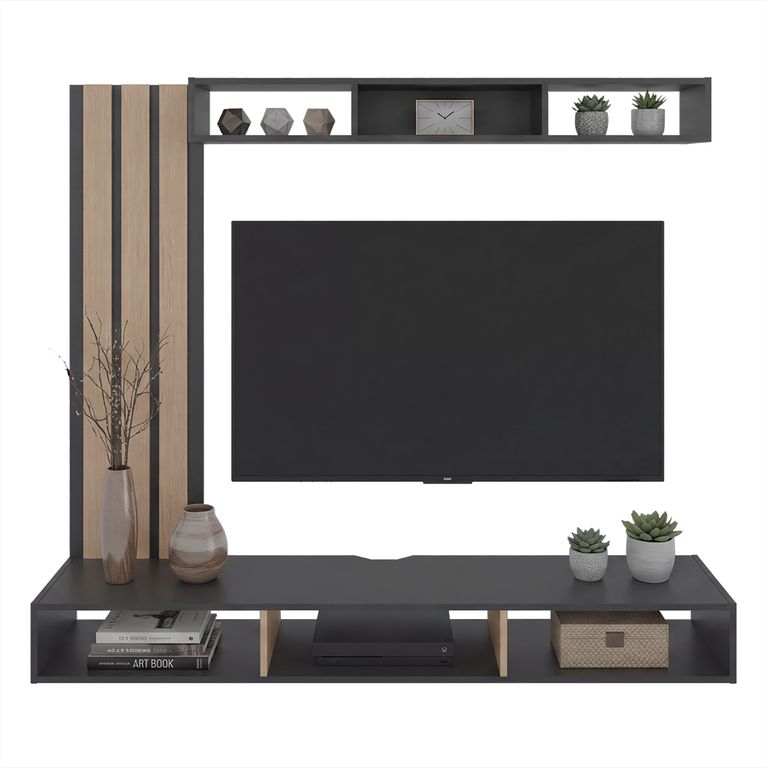 Panel TV 65 " Joyce Café, Negro 160x138.2x35 cm