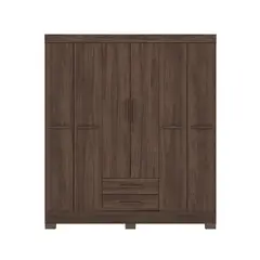 NON BRANDED - Clóset 6 Puerta(s) 2 Cajón(es) 6 Repisa(s) 163x185x46.5 cm Castaño