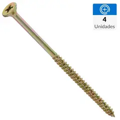FIXSER - Tornillo Turbo screw Madera Cabeza Phillips Madera 4-3/4 " 14 mm 4 Unidades
