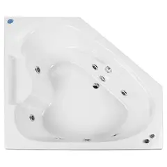 NORGLAS - Tina hidromasaje 370 l creta 7 jets derecha 150x150x50 cm