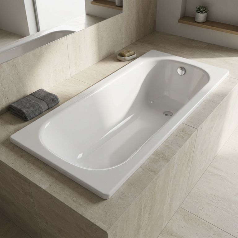 Tina de Baño 150x70 cm Rectangular Acero Esmaltado