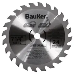 BAUKER - Disco de sierra circular 7 1/4" 24 dientes
